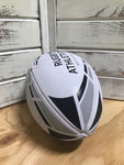 *White w/ Black + Grey Lines Rugby Ball - Size 5
