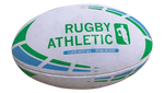 *White w/ Baby Blue + Lime Green Lines Rugby Ball - Size 5